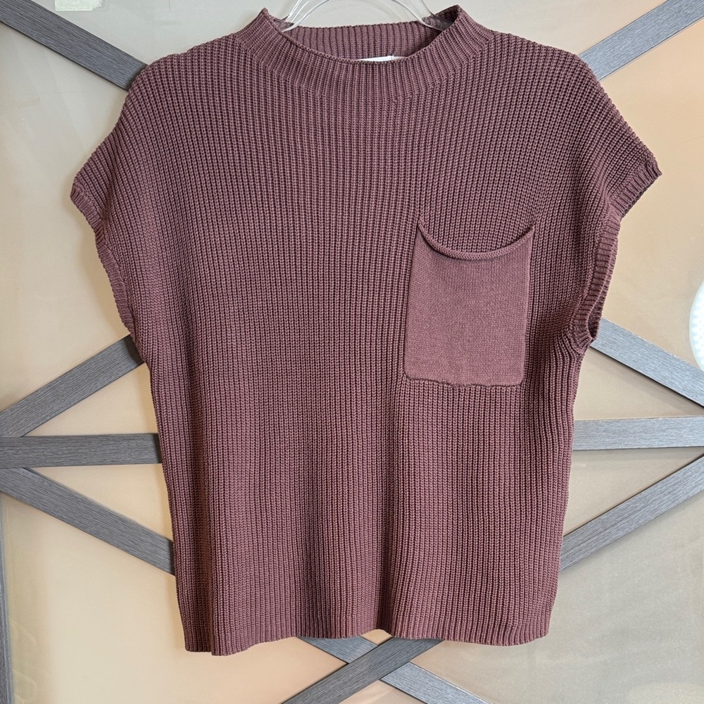 NWT Anrabess Women's Ribbed Knit Top - Brown
